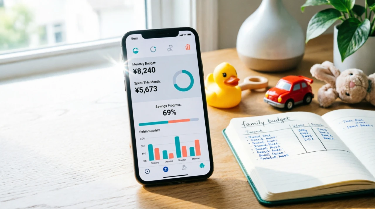 Family budgeting app dashboard on a smartphone
