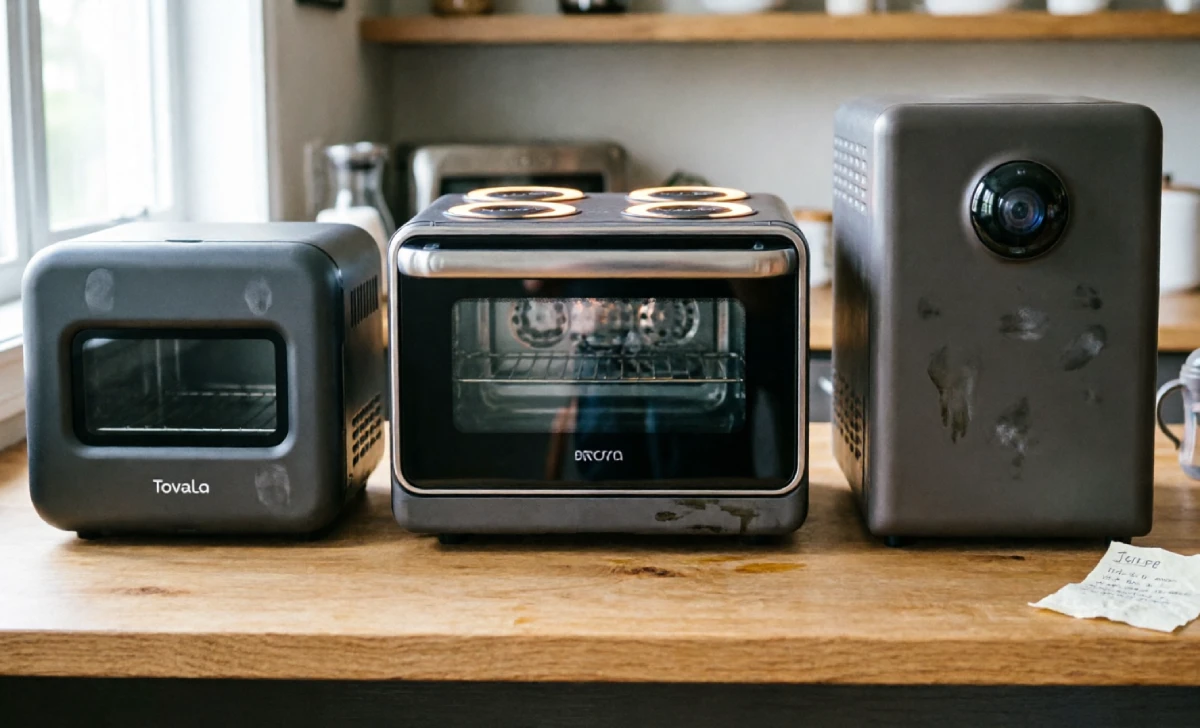 Tovala, Brava, and June ovens compared side-by-side — which is the best smart oven families should actually buy.